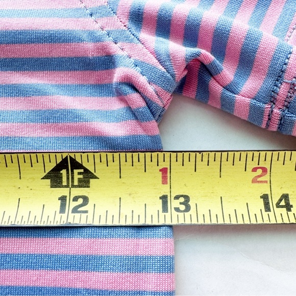 Crewcuts New Boys Striped Performance Polo Shirt Coral Mist Serene Sky Sz XS 4-5 - Picture 12 of 13